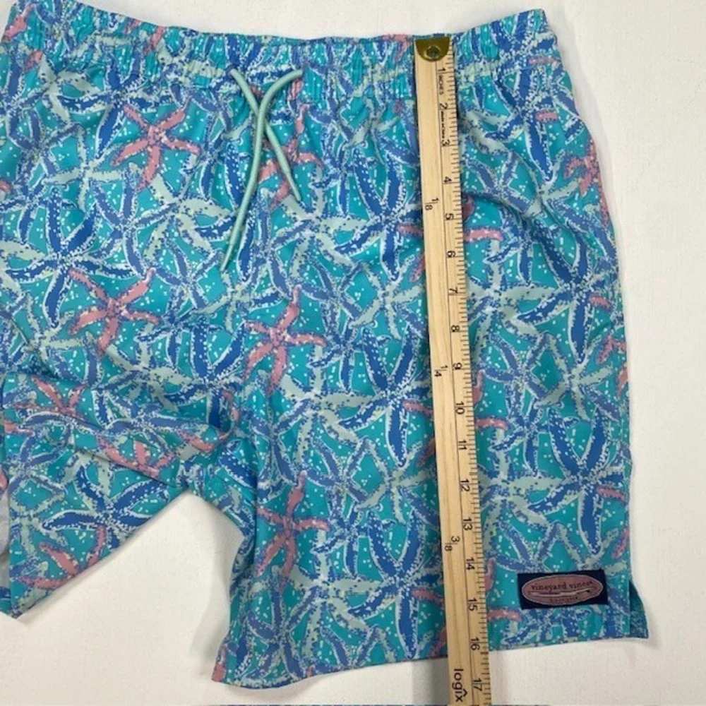Vineyard Vines Mens XL Blue‎ Starfish Print Swim Trunks Shorts 3M001137 HOL 22